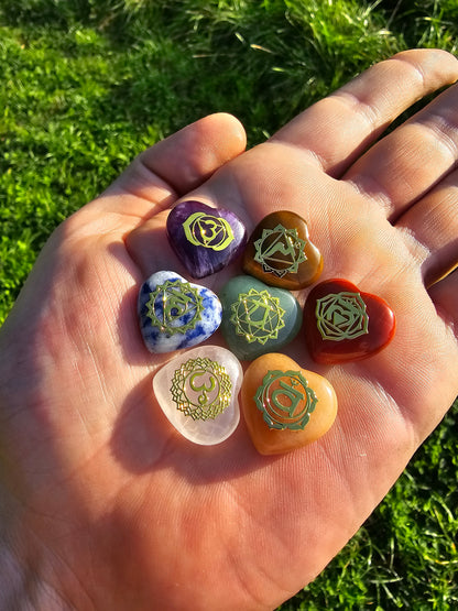 Heart Shaped Chakra Stones