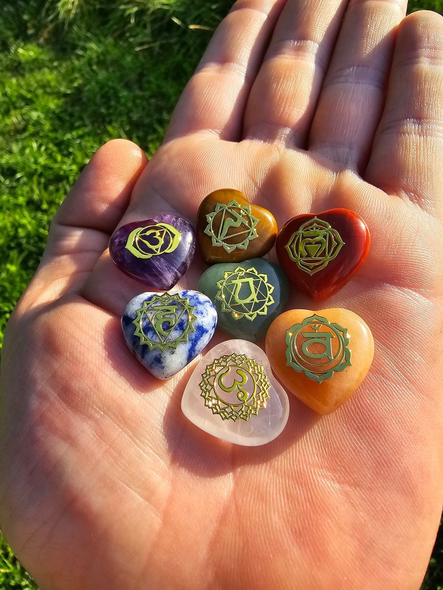 Heart Shaped Chakra Stones