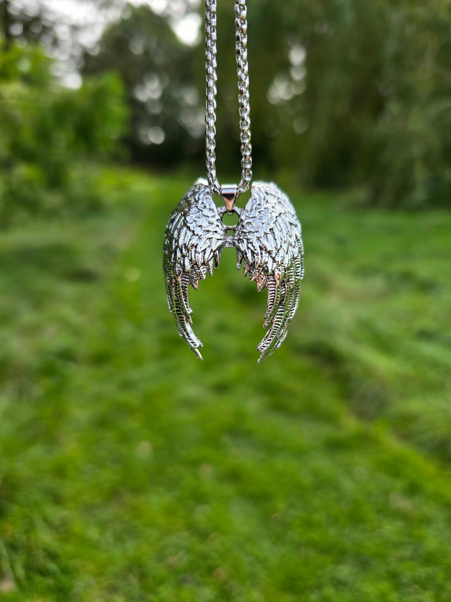 Angel Wing Necklace in Silver Look - Powerful Design with Symbolism