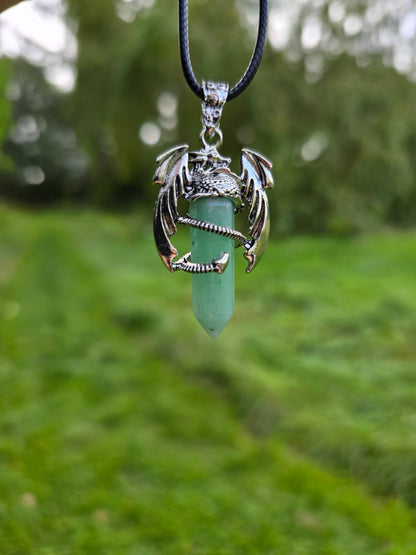 Dragon Necklace with Green Aventurine - Powerful Jewelry with Spiritual Symbolism