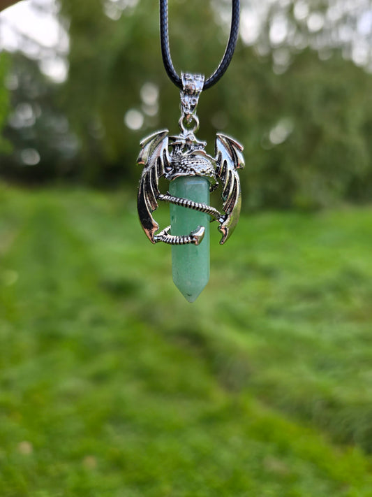 Dragon Necklace with Green Aventurine - Powerful Jewelry with Spiritual Symbolism