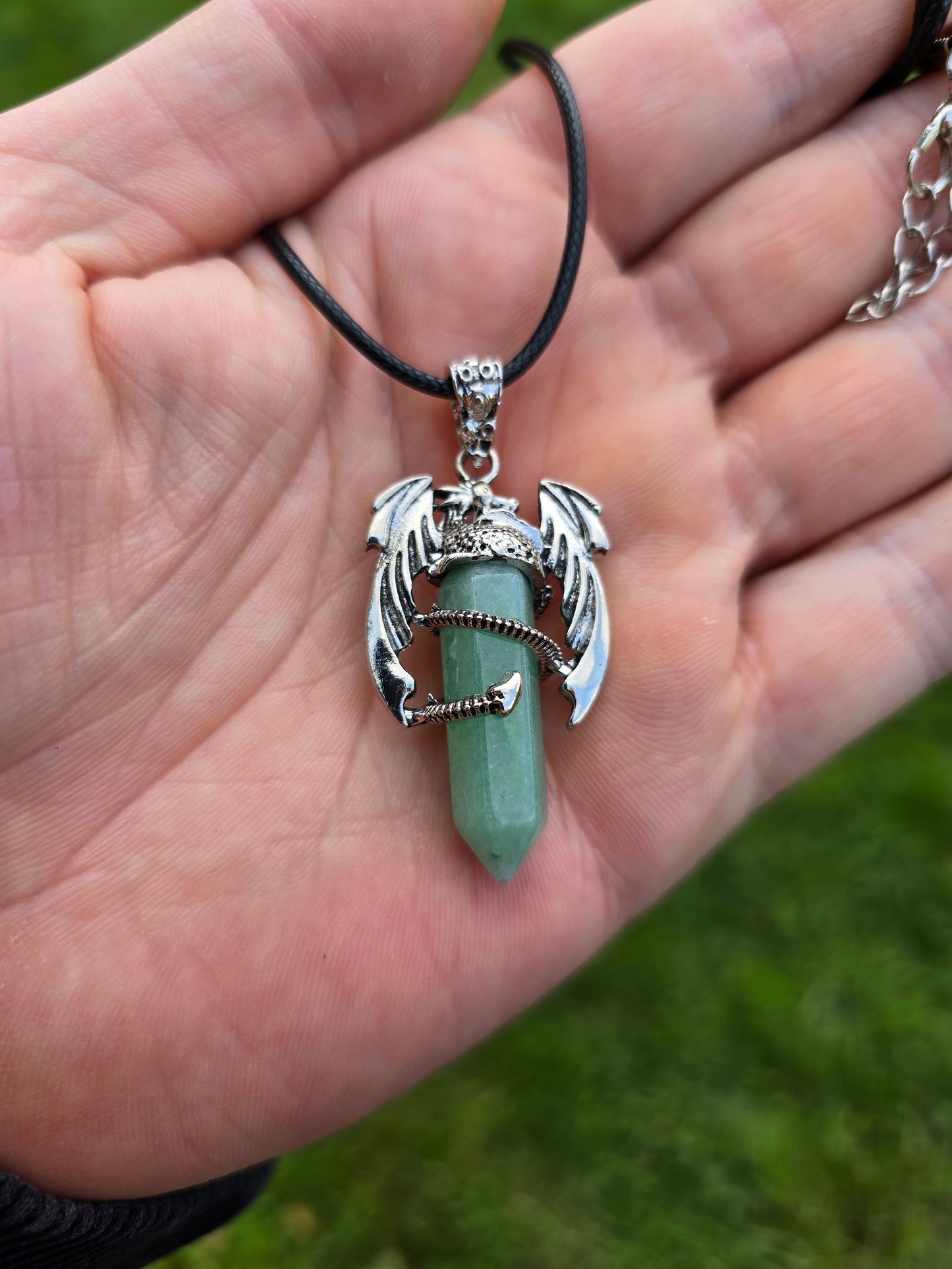 Dragon Necklace with Green Aventurine - Powerful Jewelry with Spiritual Symbolism