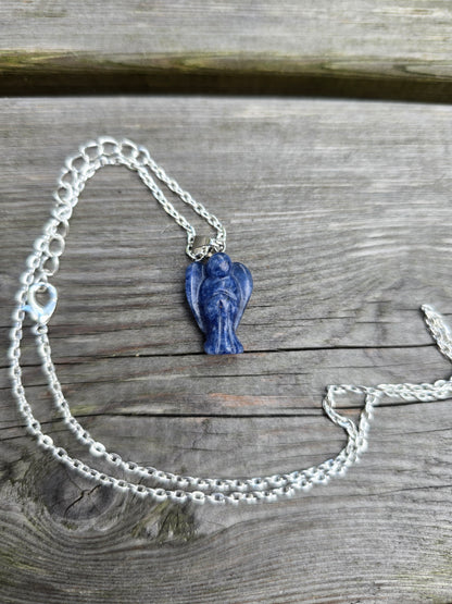 Angel Necklaces in Various Crystals and Stones