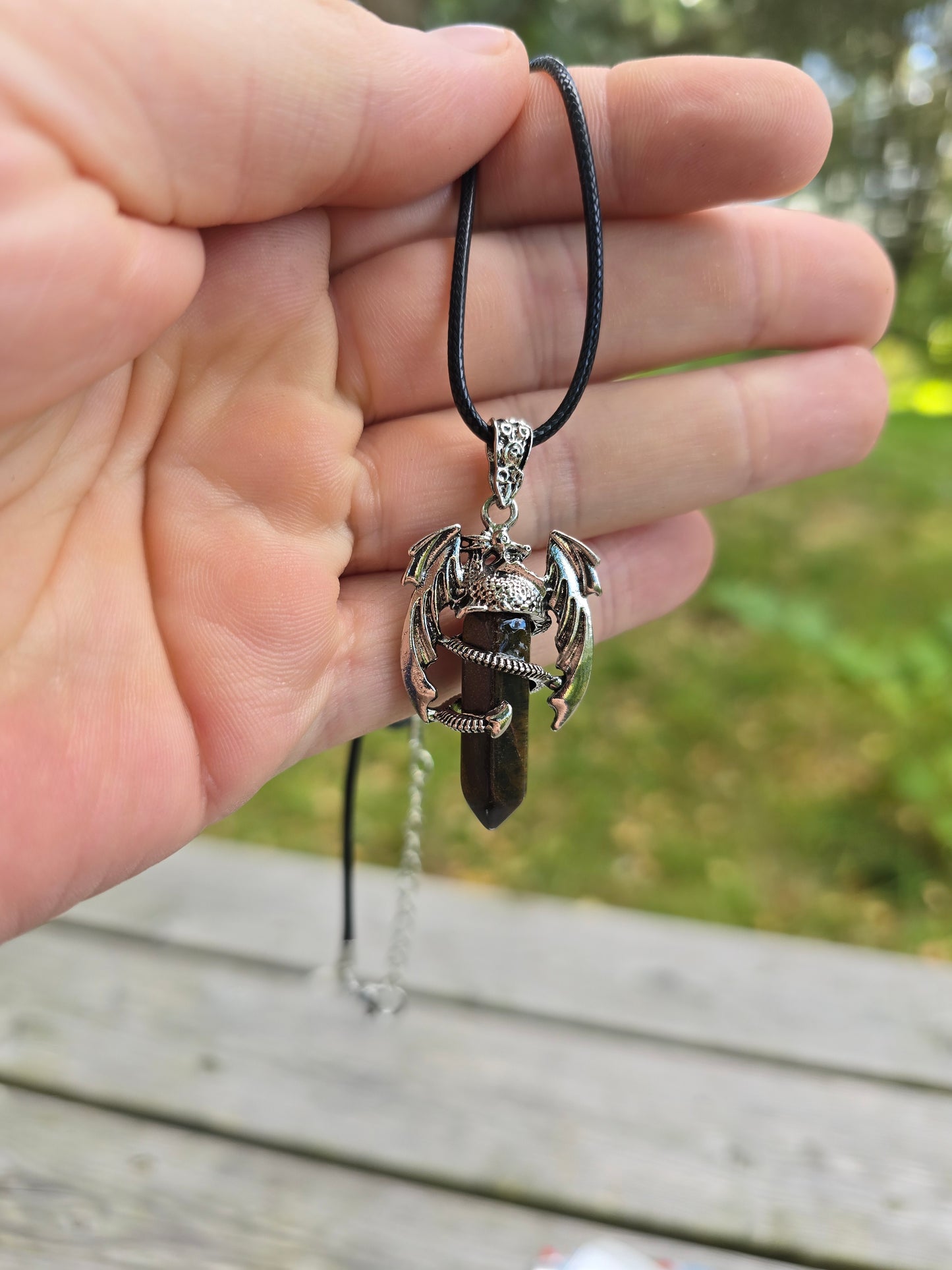 Dragon Necklace with Tiger's Eye - Powerful and Spiritual Jewelry