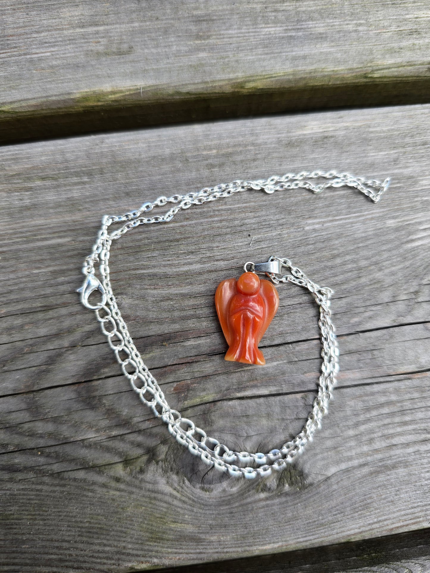 Angel Necklaces in Various Crystals and Stones